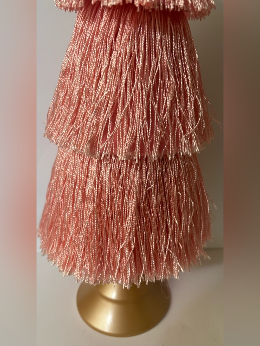 Christmas tabletop fringe tree NEW NWT pink decor 16”H - Picture 3 of 10